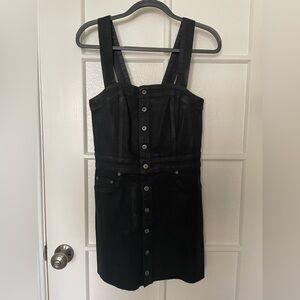Pistola - Waxed Denim Button Up Black Dress - Size M